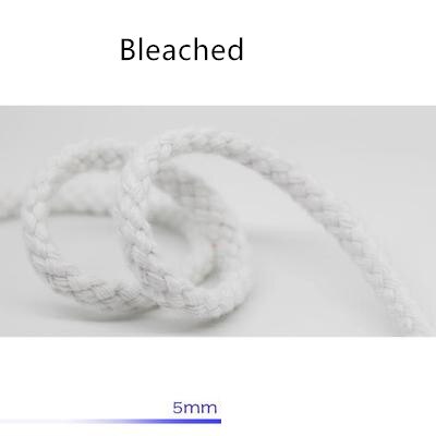 Reb snor 5mm*10m otte-strenget hul farvet bomuld macrame snor hvid rød sort special hvid reb ask håndlavet gør-det-selv reb: Bleget 5 mmx 10m