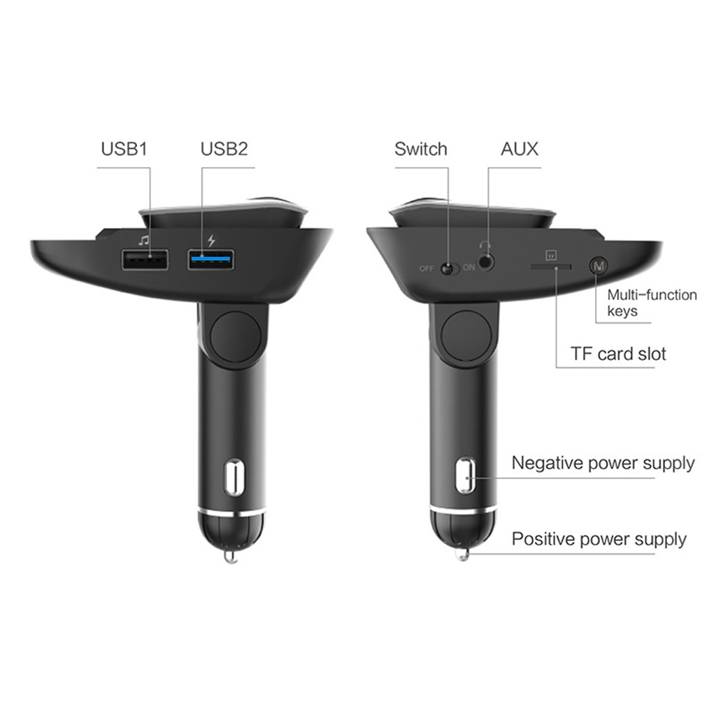 Auto MP3 Speler Fm-zender Modulator Met Bluetooth Headset Auto Display Bluetooth MP3 Dual Usb