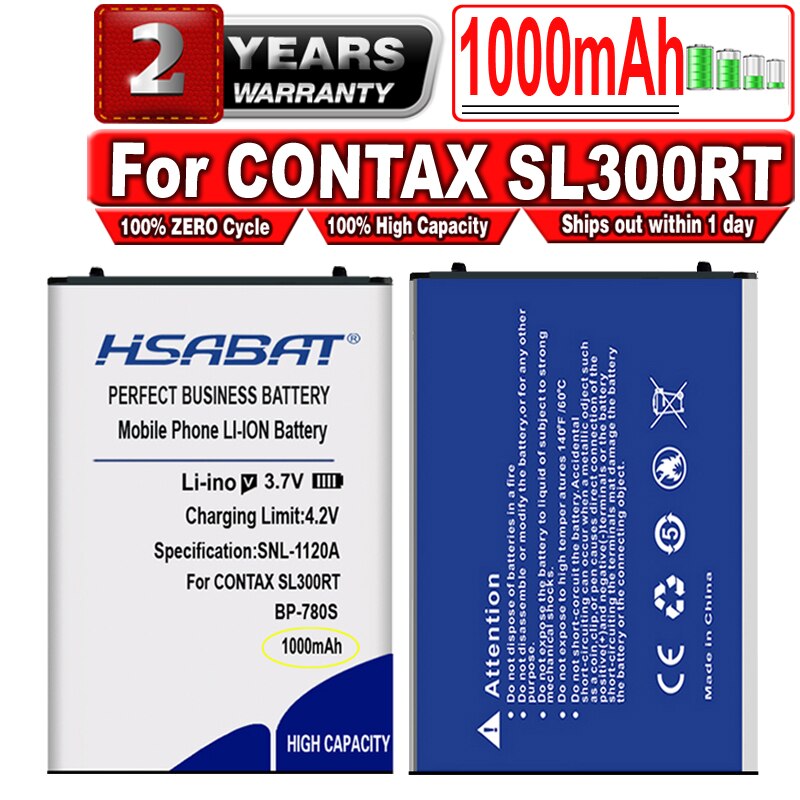 HSABAT 1000mAh Camera Battery for CONTAX SL300RT,For Finecam SL300R,SL400R (P/N BP-780S)