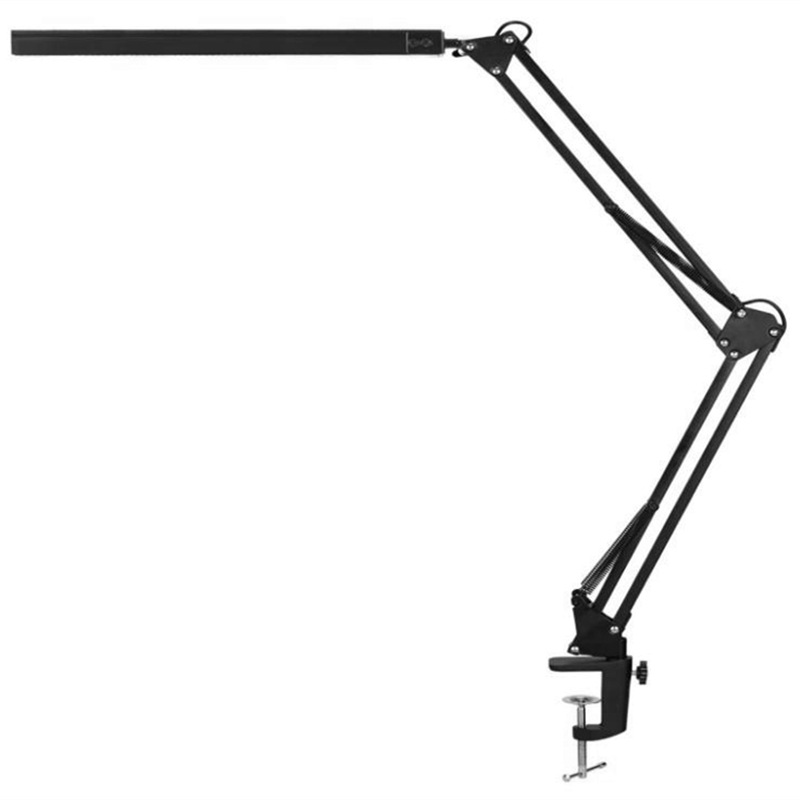 Home Office LED-bureaulamp met clip op dubbele kop Computermonitor Verstelbare en flexibele clip-on lamp met zwanenhalsontwerp: Beige