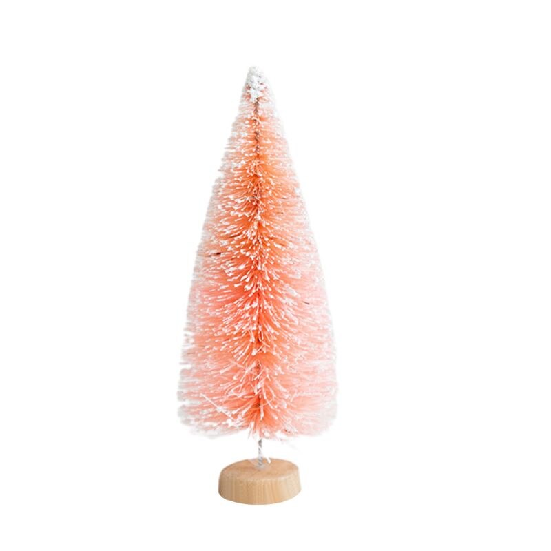 Kleine Gevlokt Kunstmatige Kerstboom Sneeuwbol Inrichting Leuke Unieke Mini Frosted Fles Borstel Bomen Mooie Deel Jy28 21: 12cm
