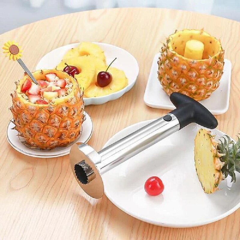 Pineapple Slicer Stainless Steel Pineapple Peeler Cutter Corer Fruit Kitchen Fruit Tool Slicer and Lemon Squeezer Juice Juicer