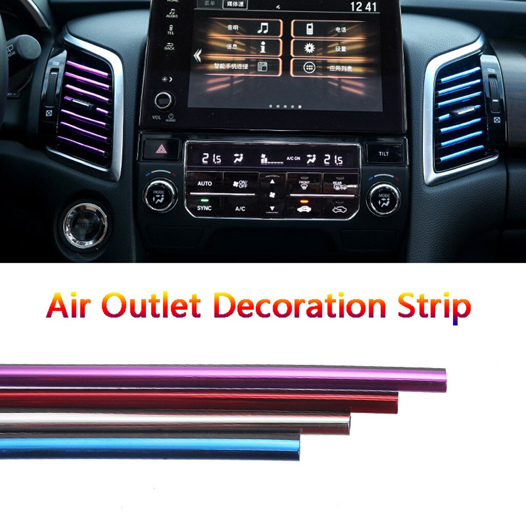 10 stk bil styling lister luft uttak listverk stripe auto fargerike luft vent gitter felg listverk biler dekorasjon strimler krom bil 717