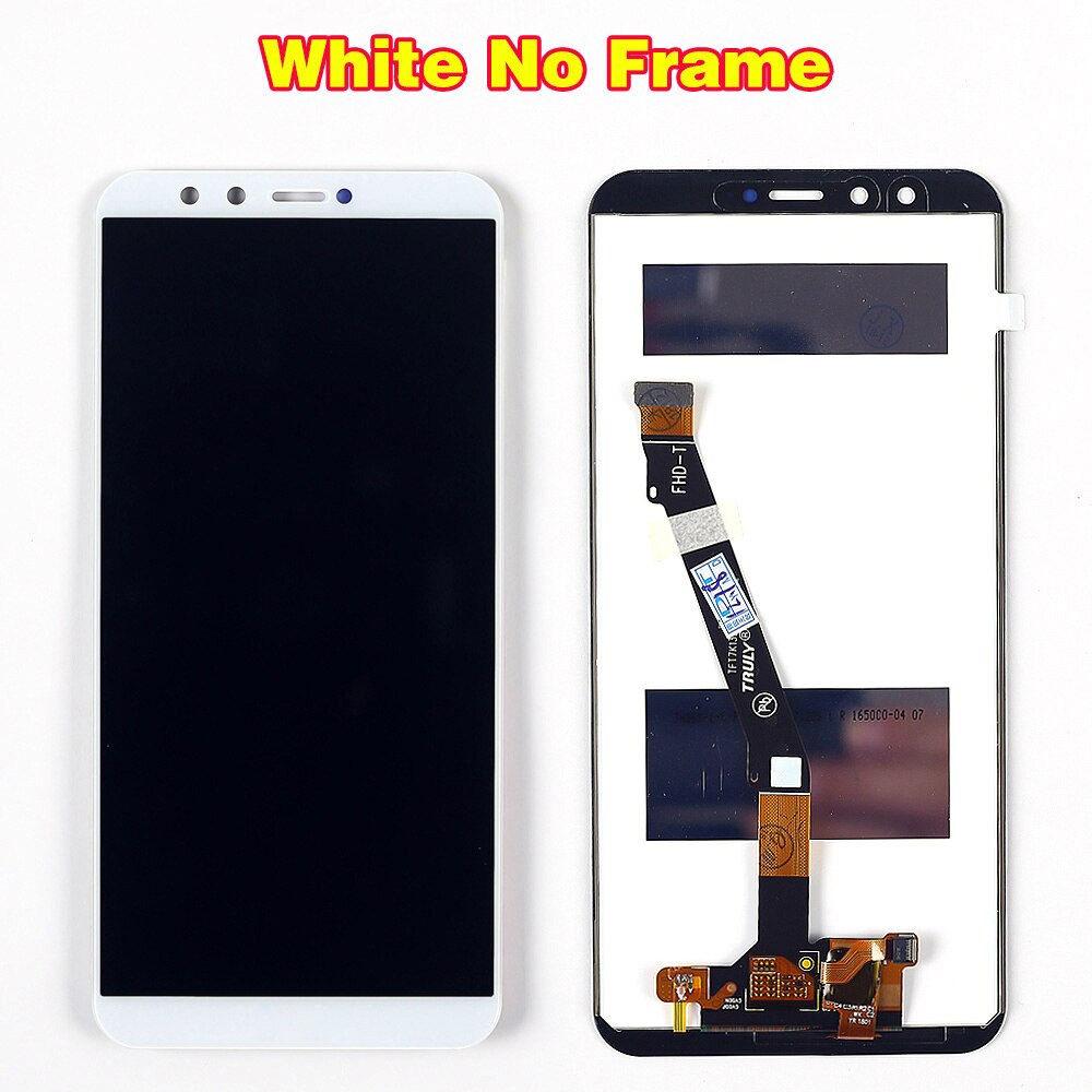 100% testowany wyświetlacz LCD robić Huawei Honor 9 lite 5.65 calowy ekran dotykowy Digitizer montaż ramki z bezpłatnym szkłem hartowanym: biały bez rama