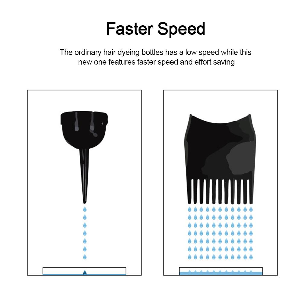 Aplicador de shampoo de tingimento, ferramentas para pintar cabelo 3 cores 120ml, pente de óleo, aplicador de tinta de cabelo, ferramenta de estilo para coloração de cabelo