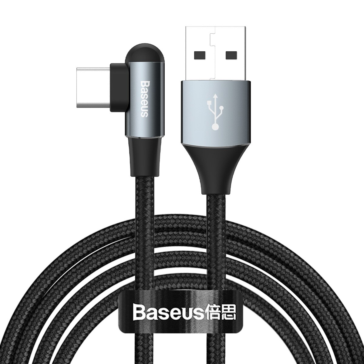 Baseus USB Typ C Kabel 3A Schnelle Ladung Für Samsung S20 Huawei P40 90 Grad USB C Daten kabel Für xiaomi Mi 10 9 USBC Draht Kabel: grau / 0.5m