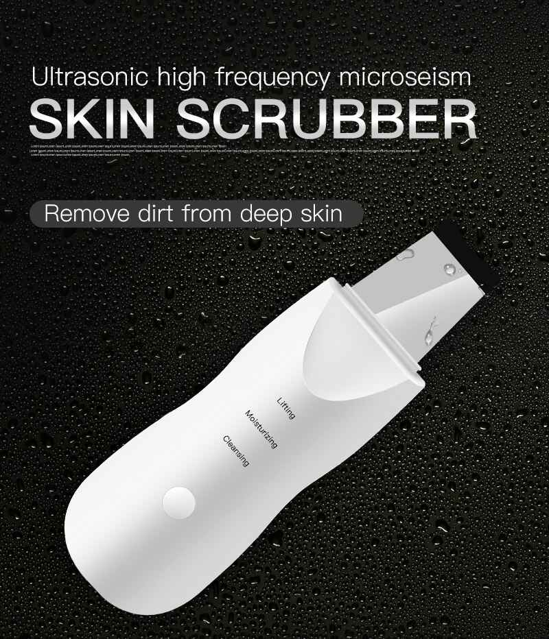Ultrasonic Scrubber Deep Cleansing Face Scrubber Facial Cleansing Shovel Exfoliating Skin Scraper Peeling Beauty Instrument