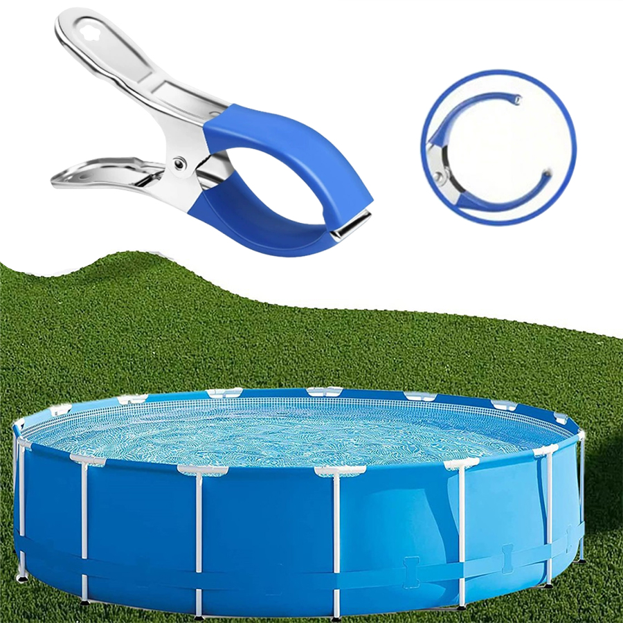 Clips de couverture de piscine réutilisables en acier inoxydable, avec poignée en plastique, Clips à ressort coupe-vent adaptés aux couvertures de piscine au sol, 12/6 pièces