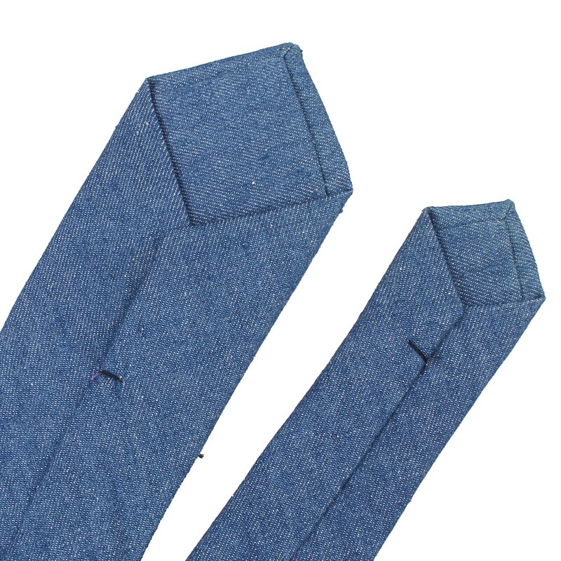 Jeans Neck Ties For Men 6cm Skinny Denim Cotton Ties Casual Solid Necktie Plaid Narrow Gravata Business Suits Tie