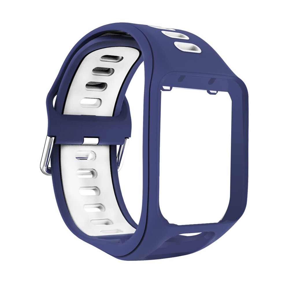 Wrist Band Strap Voor Tomtom 2 3 Runner Spark Avonturier Golfer 2 Vervanging Armband Zachte Horlogeband Silicon Riem Horloge Armband: blue white