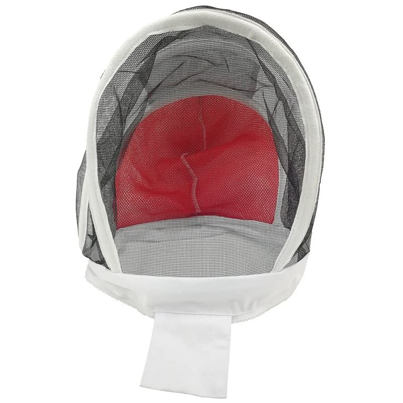 Children's Full-Body Ventilated Bee Suit-Cotton Red White Beekeeper Overalls with Automatic Veil Cover (120cm Height)