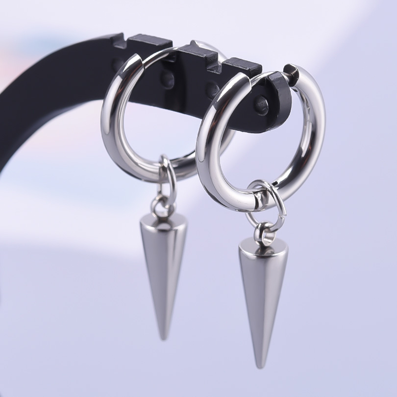Flamingo Schlange Ohrring durchbohren Edelstahl Ohrringe Für Frauen Männer Zubehör Rose Schädel Ohr Ringe Reifen Pendientes Mujer: Antike Silber