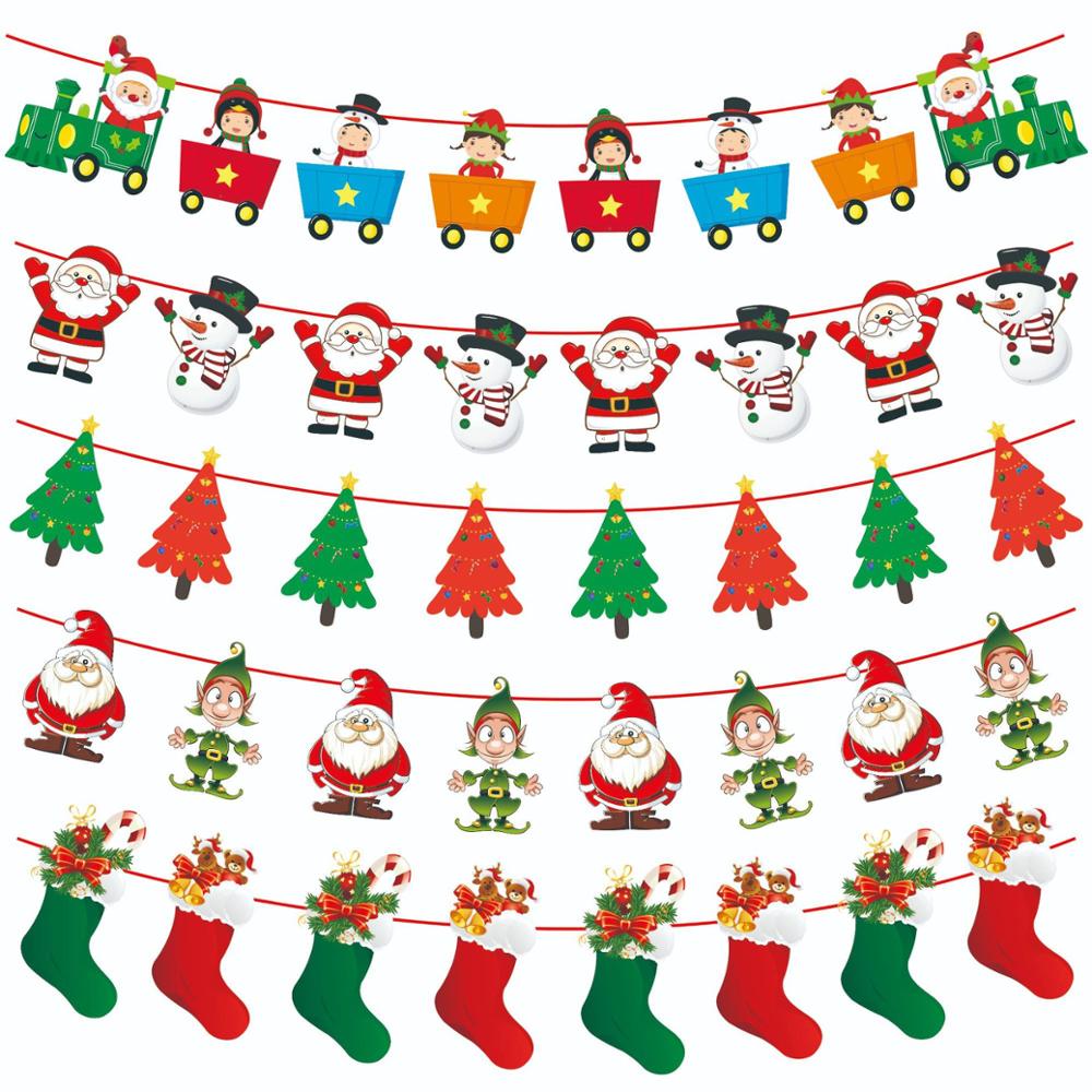 3m krans jul banderoller jultomten banderoll snögubbe älg flagga xmas trees banderoller dekor god jul inredning för hemmet