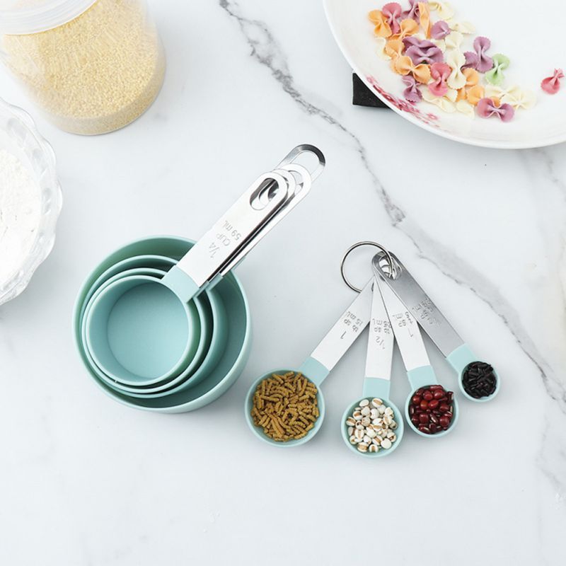 4Pcs/8pcs Multi Purpose Spoons Measuring Cup Baking Accessories Stainless Steel Plastic Handle Measure Tool Kitchen Gadgets #1
