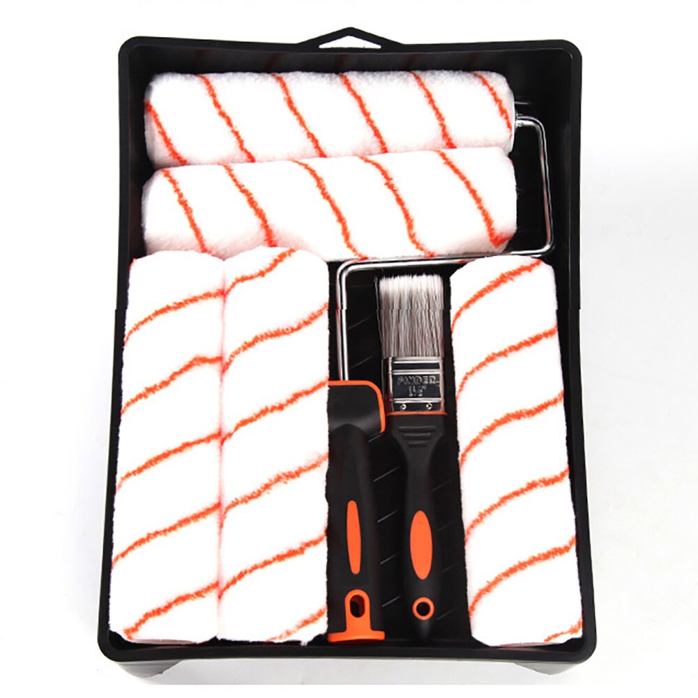 8pcs Multi-functional DIY Paint Roller Brush Set Handle Tool Home Use Wall Brushes Home Repair Wall Ornament Painting Brush Tool: Default Title