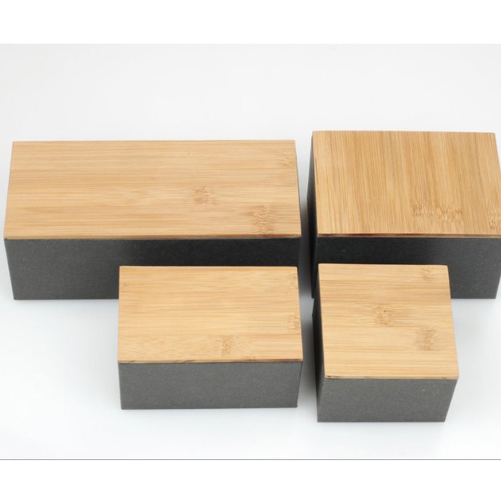 Kök metall förvaringslåda med bambu lock soptunnor bröd socker lådor te ört förvaring hållare mat behållare arrangör