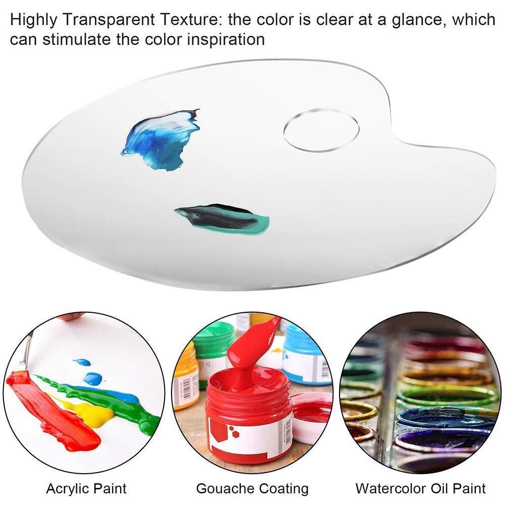 Acrylic Paint Palette Transparent Clear Gouache Artist Cleanup Paint Palette Painting Tools Easy For Oil Mixing Watercolour B4U6