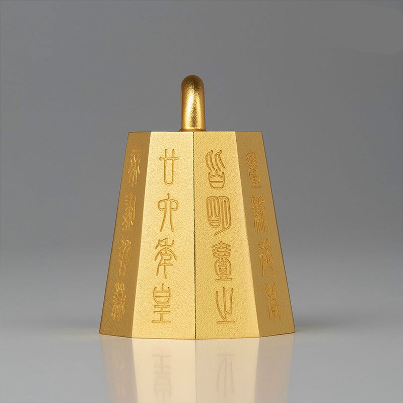 Draagbare Messing Paperweights Imitatie Qin Dynastie Paperweights Kleine Gilt Craft Home Decoration Chinese Kalligrafie Paperweights