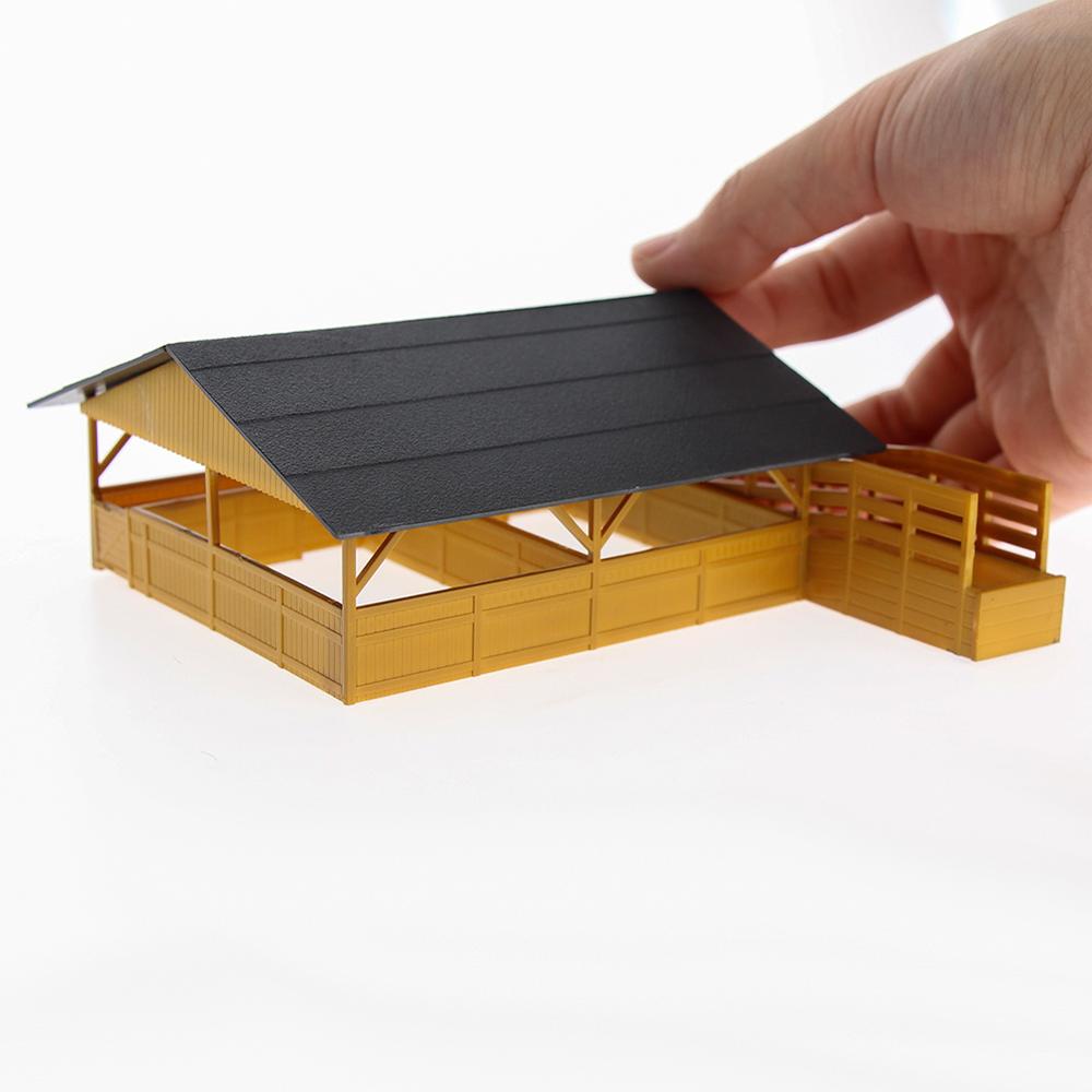 1pc HO Scale Livestock Horses Stable 1:87 Cattle Shed Yellow Buidling Kit for Farm Animals JZ8701Y