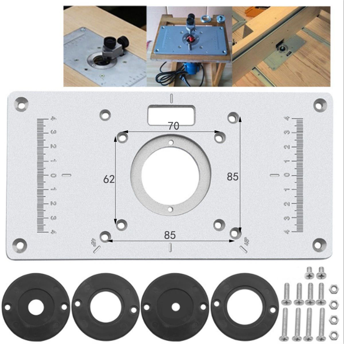 Router Table Insert Plate Woodworking Benches Table Saw For Multifunctional Wood Plate Machine Engraving 4 Rings Tool: D