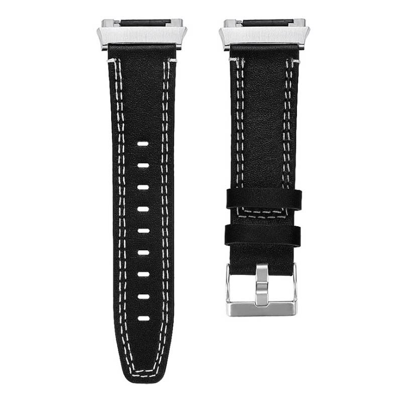 Armband av mjukt läderarmbyte tillbehör för armband armband förjoniska smarta klockarmband armband klockarmband: Svart