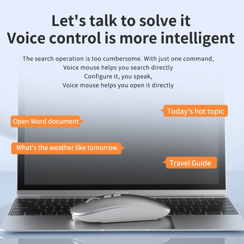 Xiaomi Voice Translation Mouse AI Intelligent 2.4G Bluetooth Wireless Rechargeable USB Connection Computer Charging Voice Mice