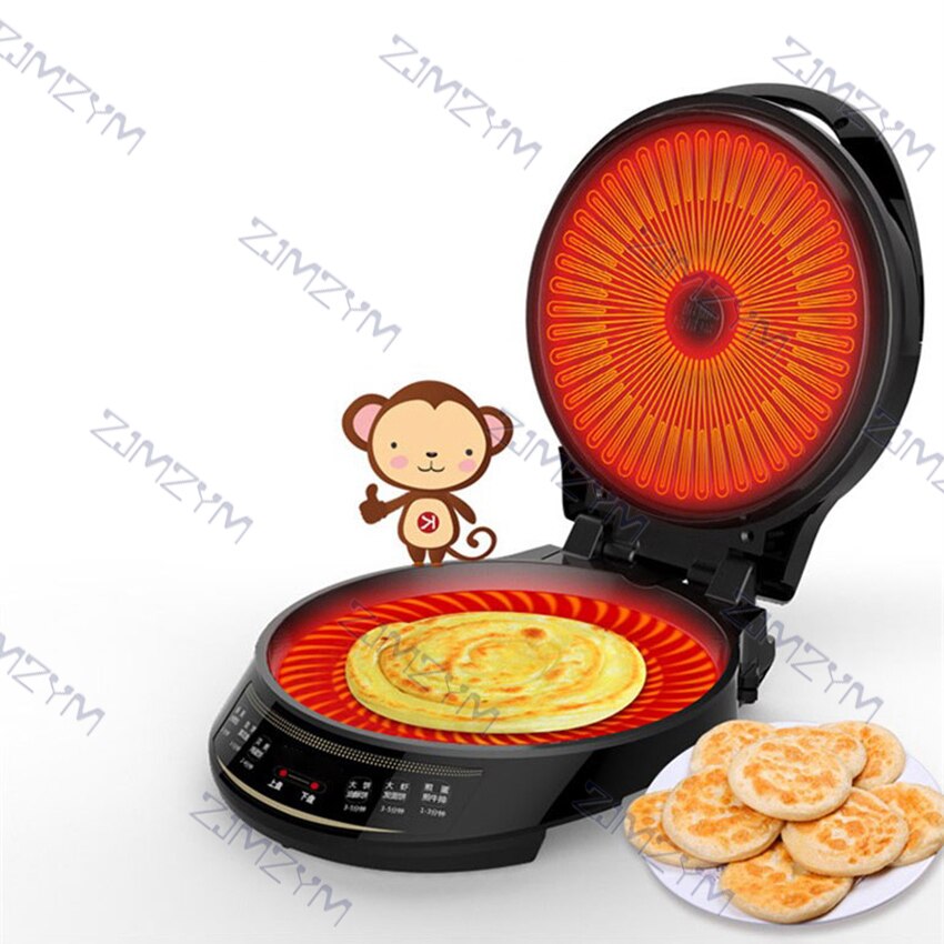 Electric Baking Pan 1200W Non-Stick Crepe Maker Frying Pan Pizza Baking Machine Pancake Maker Double-Sided Heating Steak Cooker