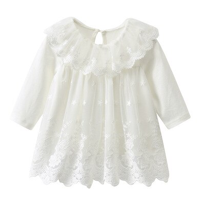 Meisjes Jurken Herfst Mode Prinses Jurken Bruiloft Baljurk Kids Jurk Meisje Verjaardag Doop Meisjes Kleding: WHITE / 6m