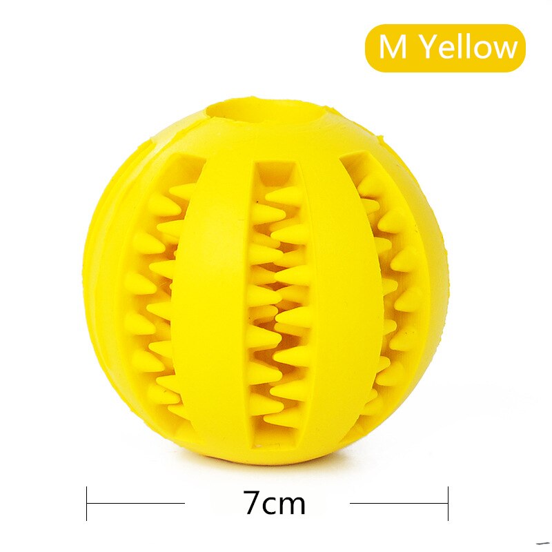 Bola de goma para perro mascota, divertido juguete, herramienta de alimentación para dientes masticar, juguete para jugar con perros, soporte de dispensación Dental para entrenamiento