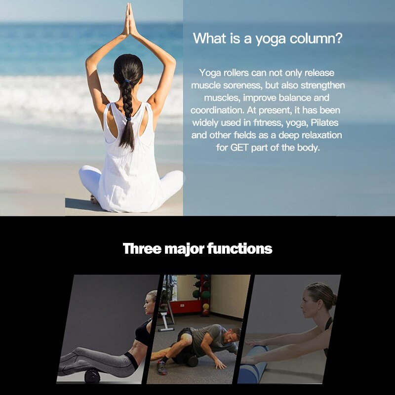 Yoga Blok Roller Foam Roller Massage Fitness Foam Roller Massage Pilates Body Oefeningen Gym Met Trigger Punten Training