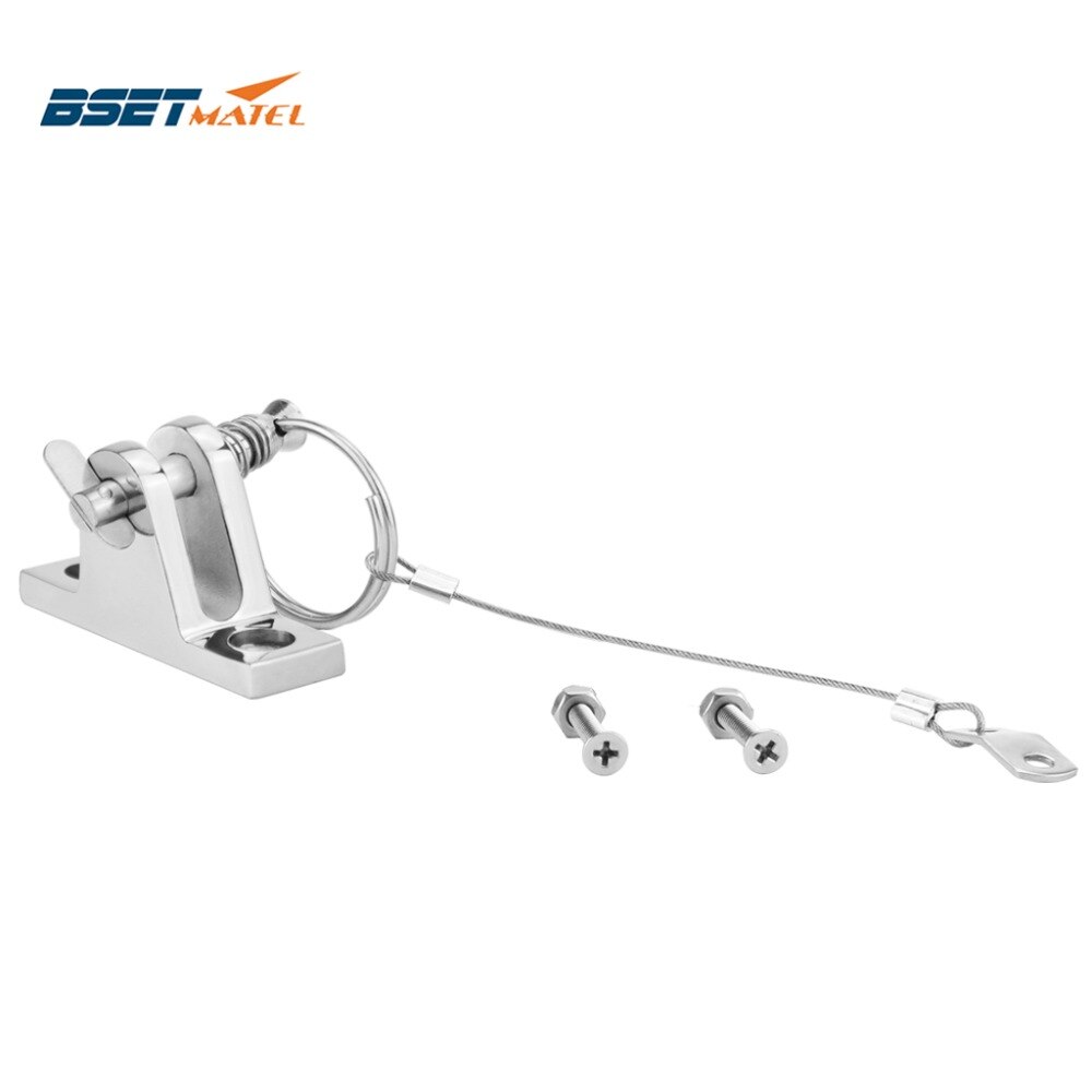 Stainless Steel 316 Boat Bimini Top Deck Hinge with quick release pin and lanyard Marine Kayak Canoe Boat Cover Sprayhood