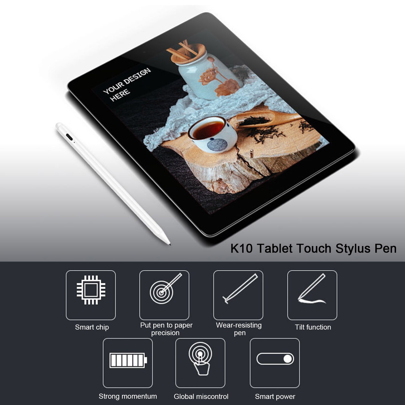 K10 Touch Screen Pen Handwritten Capacitive Screen Pen Smart Pencil for iPad for iPad Mini for iPad Pro for iPad