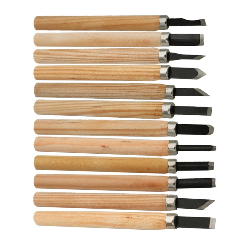 YJN-cinceles para tallar madera, cuchillo para cortar madera, herramientas básicas de bricolaje y gubias para carpintería, 12 Uds./8 Uds./6 uds.: 12Pcs