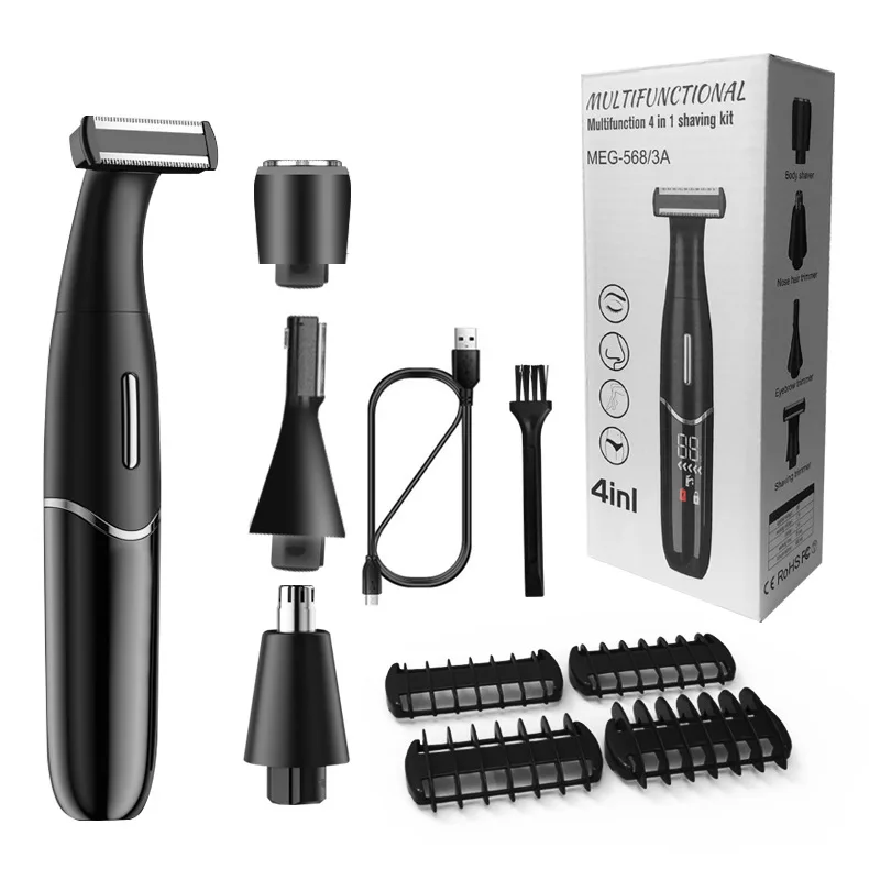 Intieme Gebieden Kapsel Precisie Scheerapparaat Mannen Bikinilijn Gevoelige Scheermes Ballen Eieren Schaamhaar Scheren Trimmer Gezicht Baard Clipper: Black