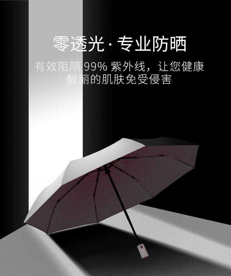 Mini paraguas coreano de protección Uv 5 paraguas plegable Upf50 + paraguas sombrilla de recubrimiento negro de mujer paraguas Sakura de U6B