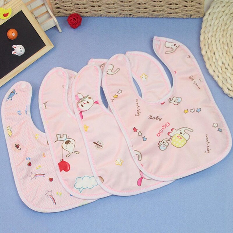 1Pcs Baby Waterproof Bibs Cartoon Printing Infant Girls Boys Toddler Scarf Bandana Bibs For Kids Random Color