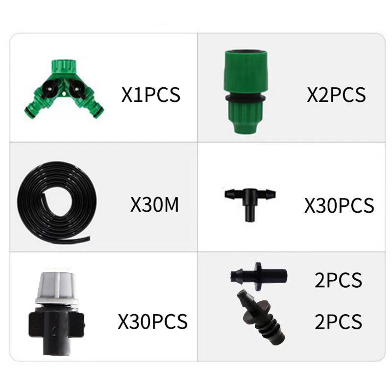 Micro kit de rega da planta do gotejamento diy sistema de resfriamento pulverizador da névoa da irrigação do jardim com bocais ajustáveis kit de resfriamento do pulverizador: B-30m suit