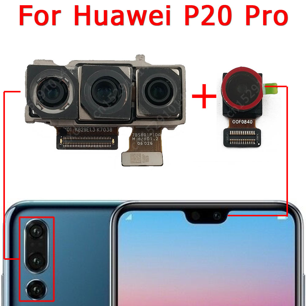 Original Rear Front Camera For Huawei P20 Lite Pro Small Selfie Back Facing Frontal Camera Module Flex Replacement Spare Parts: P20Pro Back Front