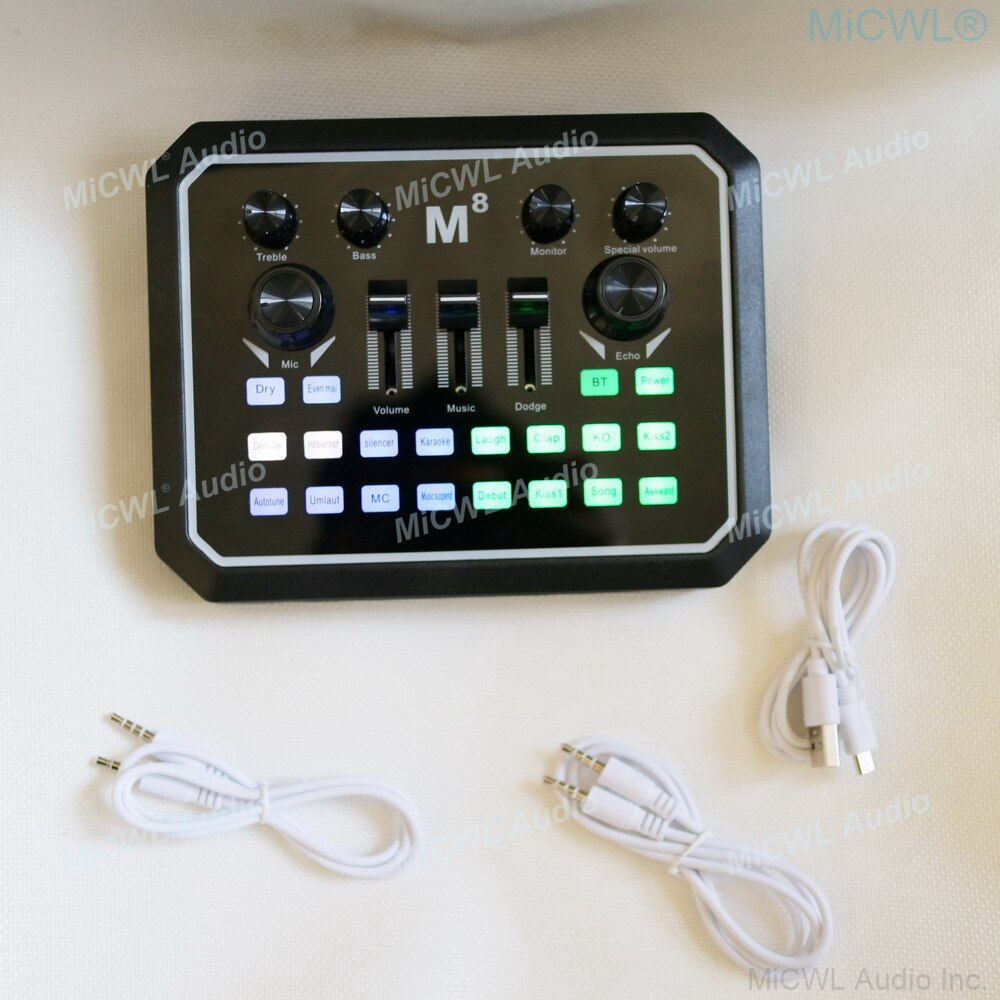 MiCWL Bluetooth scheda Audio digitale Mixer Audio per Laptop telefono cellulare rete PC microfono Live registrazione batteria integrata