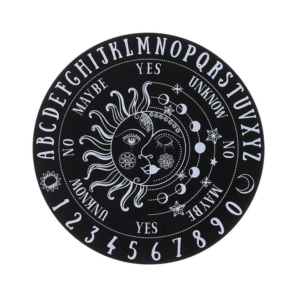 2022 Bloem Van Leven Vorm Houten Slinger Board Maken Heilige Geometrie Ornament Met Sterren Zon En Maan Handgemaakte Onderzetters: Style 1-Black 25cm