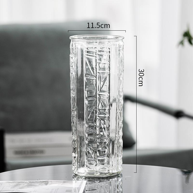 Vase Extra Large en verre, bambou, Rose, lys, décoration pour la maison, Arrangement de fleurs, pour le salon: D