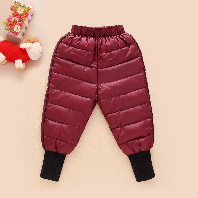 Winter Kinderen Beneden Katoenen Kleding Jongens Broek Meisjes Leggings Kinderen Warme Broek Winddicht Waterdicht Sneeuw Broek Voor Jongens: CP06 Red / 24M