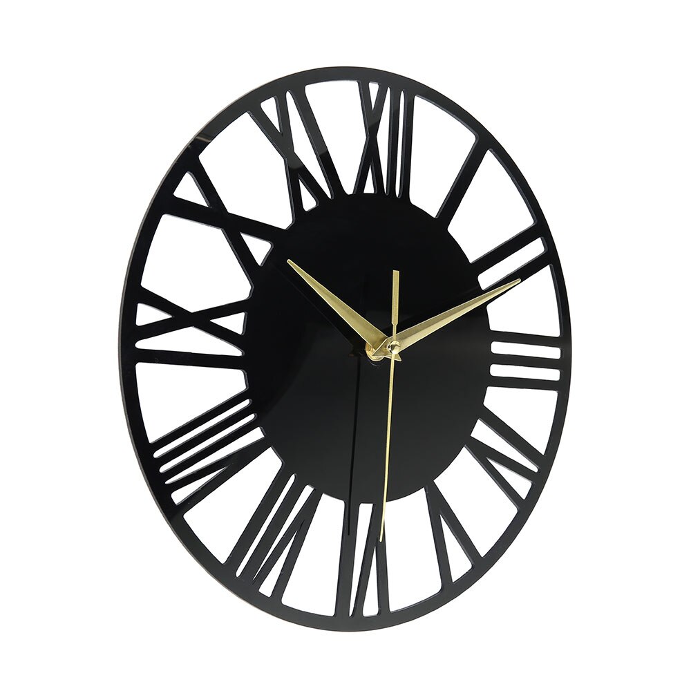 Nordic Metal Roman Numeral Wall Clocks Retro Iron Art Black Gold Large Hanging Ornament Home Decoration Big Wall Clock Garden