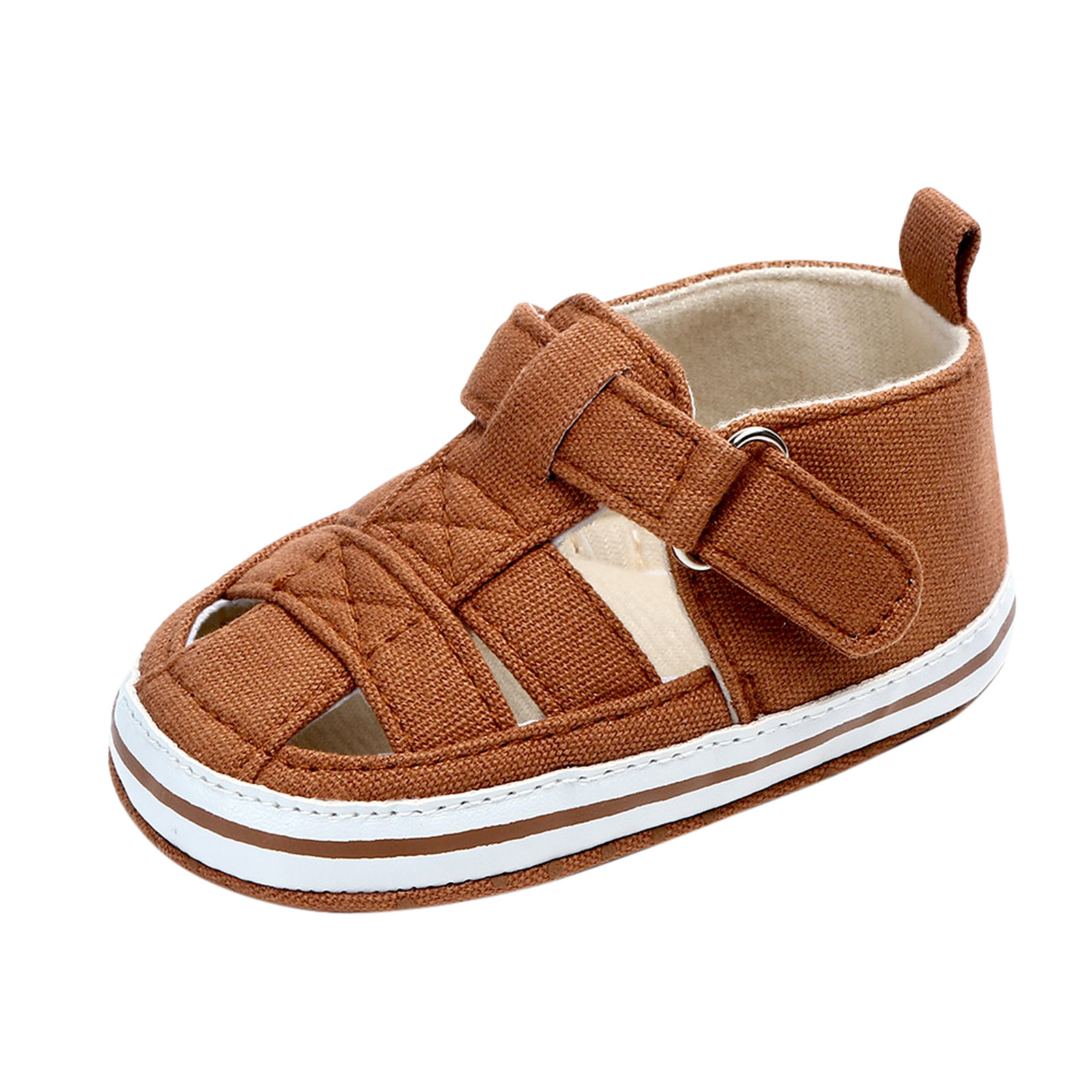 Sandali scarpa First Walker antiscivolo neonato ragazzi bambini bambino estate scarpe da presepe morbide Prewalker sandali traforati antiscivolo: Coffee / 11