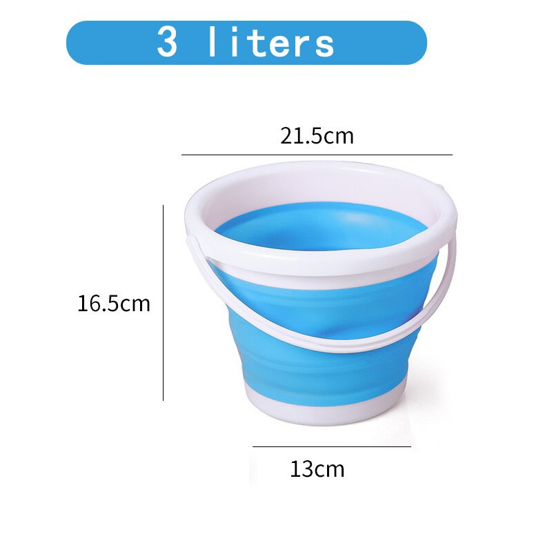 Folding Water Emmer Upgrade Met Versterken Ring Camping Keuken Vissen Vaten Inklapbare Colapible Opvouwbare Bad Wasstraat: Kleurloos