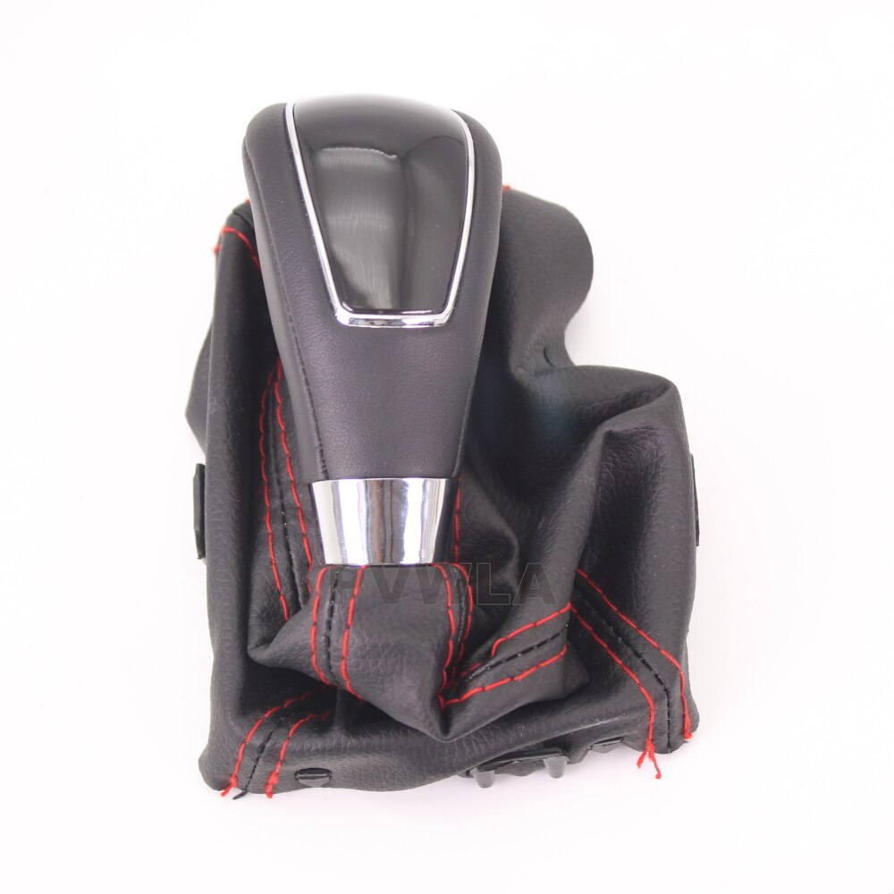 Voor ford s-max 2006 2007 auto-styling automatische versnellingspookknop met leren laars: 1x rode lijn