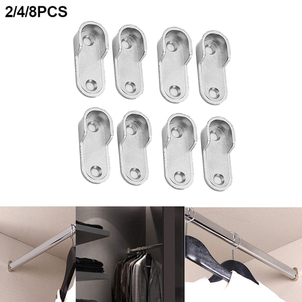 2/4/8 STUKS Garderobe Kleding Buis Ondersteuning Kast Staaf Paal Eindbeugel Verdikking Houder Kast Hardware Meubelaccessoires
