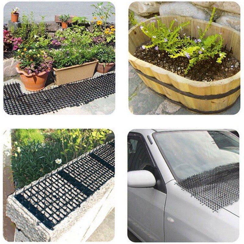 Estera de espino de gato estera de plástico Anti-gato espino para proteger gatos de plantas y flores valla protectora de uñas para jardín