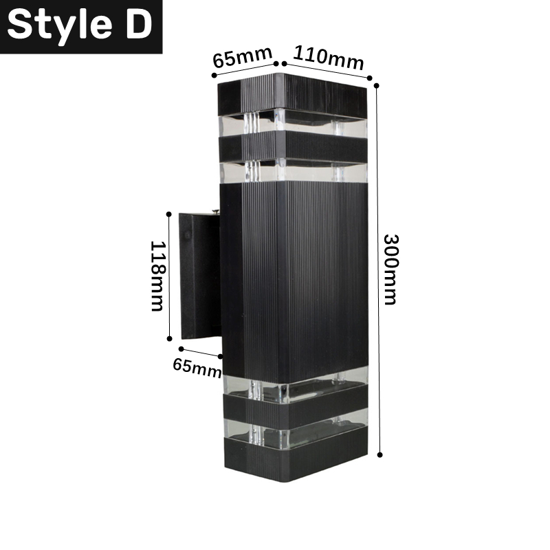 Outdoor IP65 Up Down Led Wall Lampen Waterdicht 5W/10W GU10 Acryl Blaker Tuin Veranda Trap Gangpad wandlampen Armatuur AC85-265V: D / Warm White 3000K