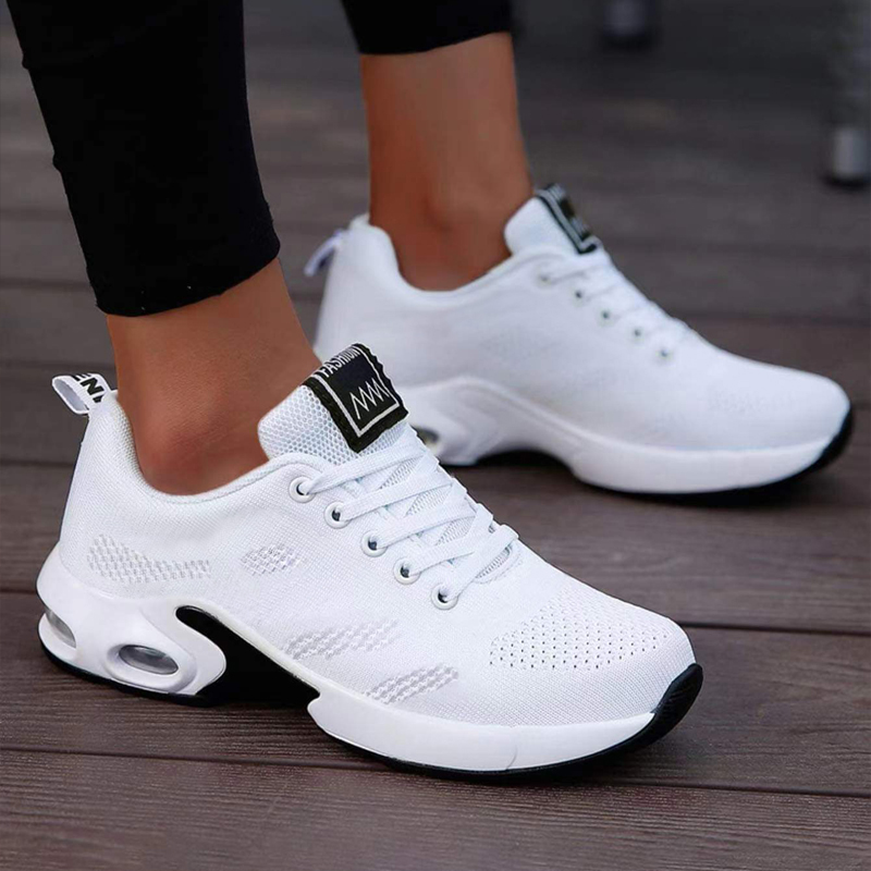 Scarpe Casual da donna Scarpe basse da passeggio in mesh traspirante Scarpe da ginnastica con plateau Scarpe da ginnastica vulcanizzate da donna Tenis Calzature femminili bianche